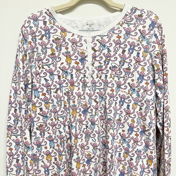 Roller Rabbit Womens Cotton Austin Texas Monkey Long Sleeve Pant Pajamas Size XL - Picture 3 of 6